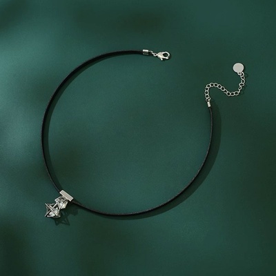Jay Stříbrný choker náhrdelník se zirkonem JAY-0062-X9233 Černá