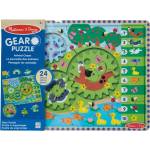Melissa & Doug Дървен пъзел с механизъм Melissa & Doug - Animal Chase, 24 части (31004) - ozone