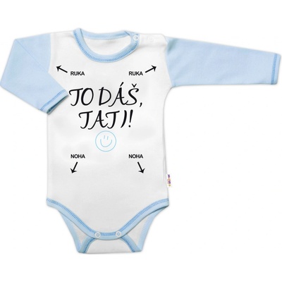 Body dlhý rukáv s vtipným textom Baby Nellys To dáš Tati! chalan Baby Nellys