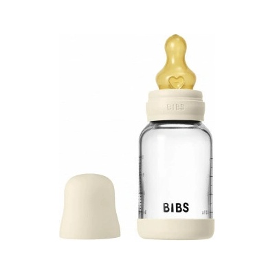 Bibs antikoliková sklenená fľaša s kaučuk cumlíkom Ivory 120ml
