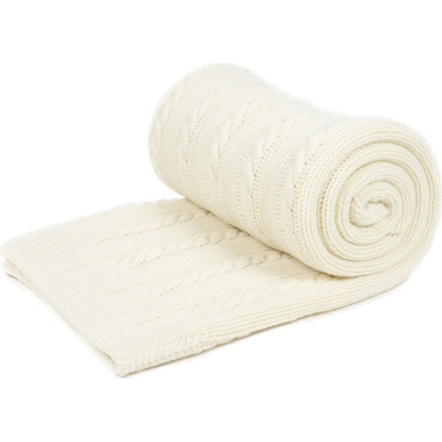 Wooline Pletená Merino deka Olivia ecru 130x170