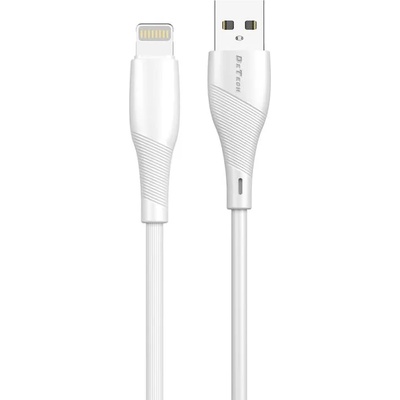 DeTech Кабел за данни DeTech DE-44i2, Lightning, 2.0m, Бял - 40268