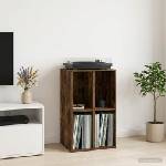 vidaXL Шкаф за грамофонни плочи Опушен дъб 44, 5 x 36, 5 x 74, 5 см (8012870)