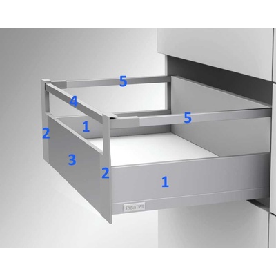 Samet Flowbox IN-držáky předního čela/desky H-58 ANTHRACITE s relingem