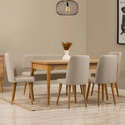 Sconto Jedálenská zostava Vina 5 krémová / borovica atlantic