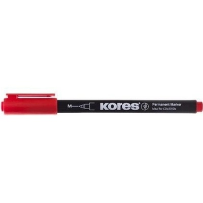 Kores Permanentný popisovač K-MARKER, tenký hrot M, červená (22107)