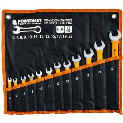 Powermat Sada plochých a očkových klíčů 12 ks PM-KPLO-12SU-PRO