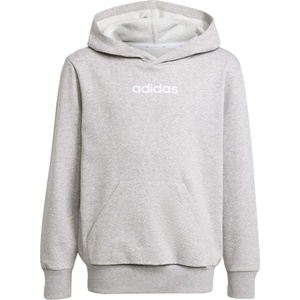 Adidas Детски суичър adidas Kid's LIN FL Hoody Hoodie - Medium Grey Heather / White - размер 128 (EU) (704-6098-0411)