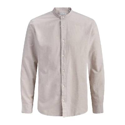Риза с дълъг ръкав Jack & jones Breeze Band Linen Blend long sleeve shirt - Beige (String)