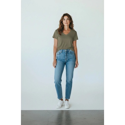 Triko do V khaki