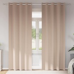 Pure Line Home Плътни завеси в цвят таупе с метални халки, 2 бр. , 140 x 245 см - zalegloto - 44,98 лв