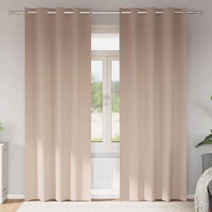 Pure Line Home Плътни завеси в цвят таупе с метални халки, 2 бр. , 140 x 245 см - zalegloto - 44,98 лв