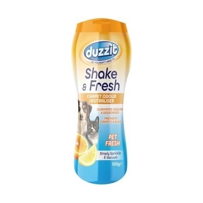 Duzzit Shake & Fresh Pet Lemon Citron vůně do koberců na odstranění pachů po domácích zvířatech 500 g