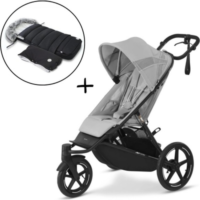 Cybex Avi Spin Fog Grey 2024 + fusak a rukávnik JOMK Northern Black