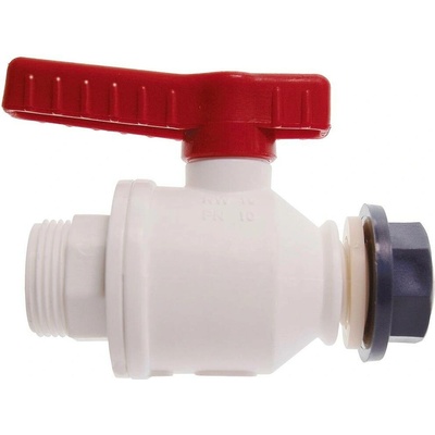 DENIOS Kulový kohout z PP, bílý, vnější závit vstup 1 - výstup M 42 x 3, NW 25 mm, BJ = 5 kusů – Hledejceny.cz