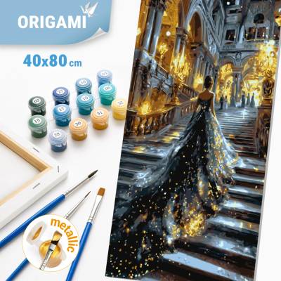 Origami Malování podle čísel na rámu 40 x 80 cm Dívka se světlem Lidé s metalickými barvami LW 5191 – Hledejceny.cz