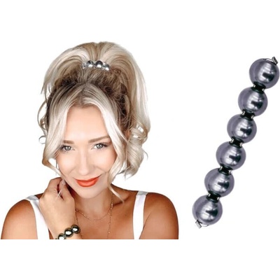 Doplněk ke sponám Pony-O ve tvaru perel Obsah: Gun Metal Pearl