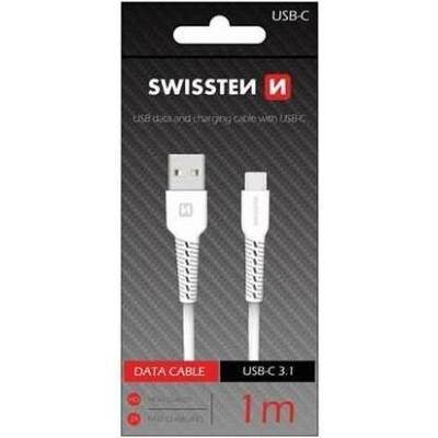 Swissten 71505531 dátový USB - USB-C, 1m, bílý