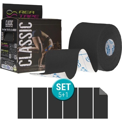 Rea Tape Classic černý set 5 + 1 5 cm x 5 m