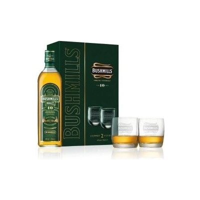 Bushmills 10y 40% 0,7 l (dárkové balení 2 sklenice)