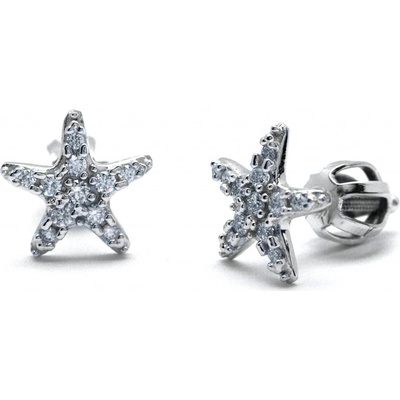 Klenoty Budín diamantové z bílého zlata s diamanty hvězdičky J-28407-17