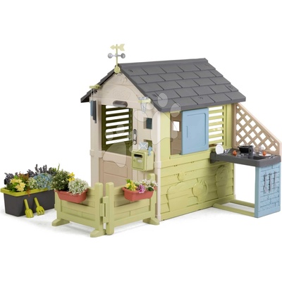 Smoby Domček s lampou nad vchodom Pretty Playhouse&Kitchen Life s kuchynkou SM810305-F