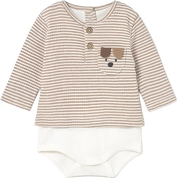 Mayoral Боди тениска Mayoral - Бежова, 1-2 м (15-02728-035-1-2)