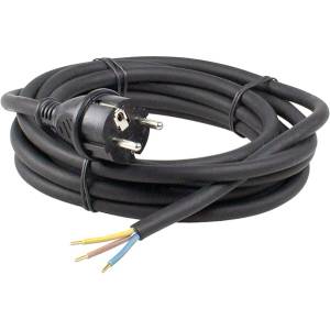 ANCO 321660 H05RR-F 10A 250V 3x1.0 mm2, 5m черен гумен флексокабел с щепсел за монтаж (321660)