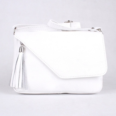 Vera Pelle malá kožená crossbody kabelka no. 151 bílá