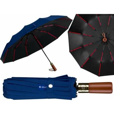 Peterson velký elegantní a skládací deštník s potahem modrý