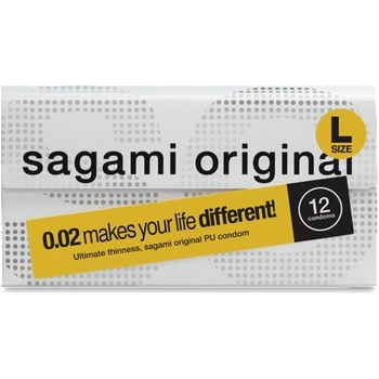 Sagami 12 бр. Ултра тънки големи презервативи Sagami Large 0.02 мм