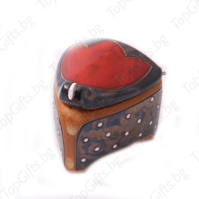 Керамични кутия за бижута с лале голяма