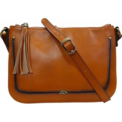 Katana crossbody kožená kabelka koňaková 66820-10