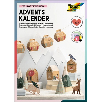 Folia Adventný kalendár Zasnežená dedinka 113 ks