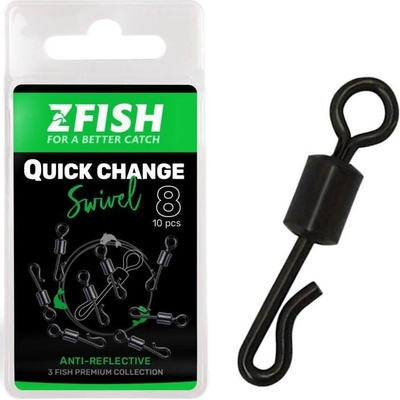 Zfish Obratlík Quick Change Swivel Matt Veľkosť 8 10ks 28kg