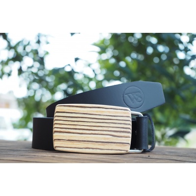 Wood Style opasek Kulatý Zebráno černá