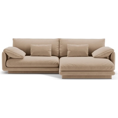 Micadoni Бежов кадифен ъглов диван (десен ъгъл) Torino - Micadoni (MIC_RC_184_F1_TORINO2)