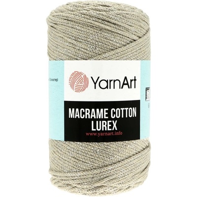 YarnArt Macrame Cotton Lurex 725 krémovo strieborná
