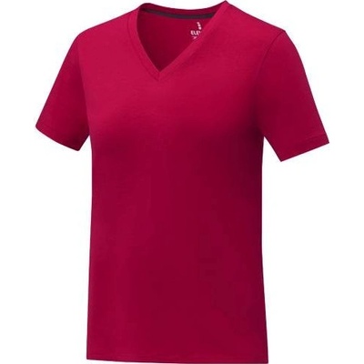 Somoto Dámske tričko s krátkym rukávom a výstrihom do V červená