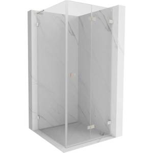 Mexen Lunar-F L сгъваема душ кабина дясна 90 x 90 см, прозрачна, четкан никел - 836L-090-090-97-00-P (836L-090-090-97-00-P)