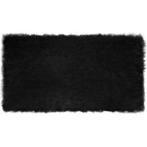 vidaXL Изкуствена овча килим TAFALLA Черно 60 x 110 cm Полиестер (42021565)