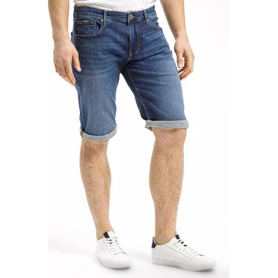 Cross Jeans Max A pánské džínové kraťasy 584-018 Dark Mid Blue
