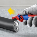 KNIPEX Инструмент за заголване на кабели, за изолация до 7мм, синьо-червена ръкохватка 145мм, с водач, - K1650145SB (K1650145SB)