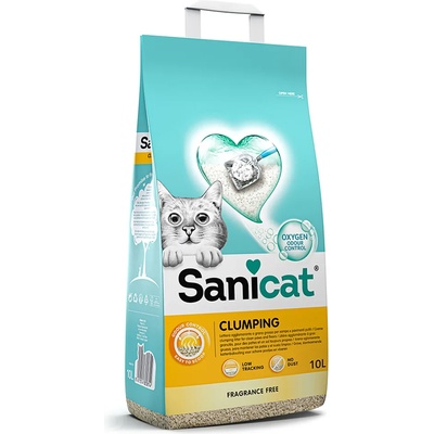 Sanicat Sanicat слепваща постелка за котешка тоалетна, без аромат - 2 x 10 л