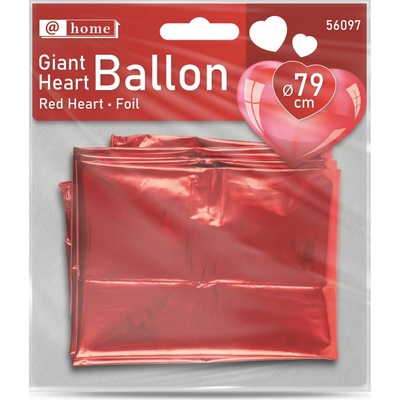 X-Tech Obrovský balón červené srdce fólia 79 cm