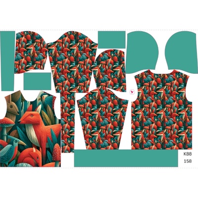 Takoy Panel se střihem 158 dětská mikina funkční teplákovina lišák Milo