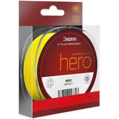 Delphin šňůra HERO 4 fluo žlutá 117m 0,18mm 12,3kg