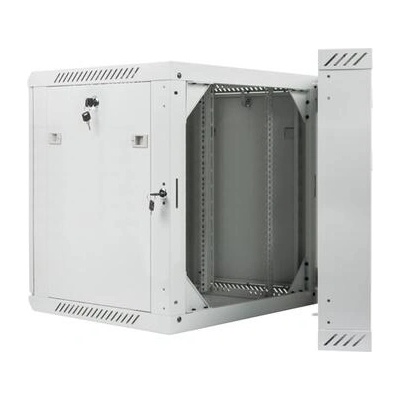 Lanberg rack cabinet 19 double-section wall-mount 12U / 600x600 for self-assembly (flat pack), grey (WF02-6612-10S)