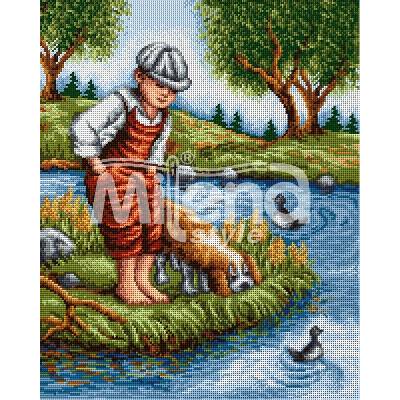 Milena Style Разходка край реката - гоблен със схема конци dmc 1: 1
