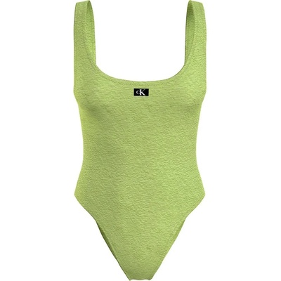 Calvin Klein Бански костюм Calvin klein Open Back swimsuit - Green (Sharp Green)